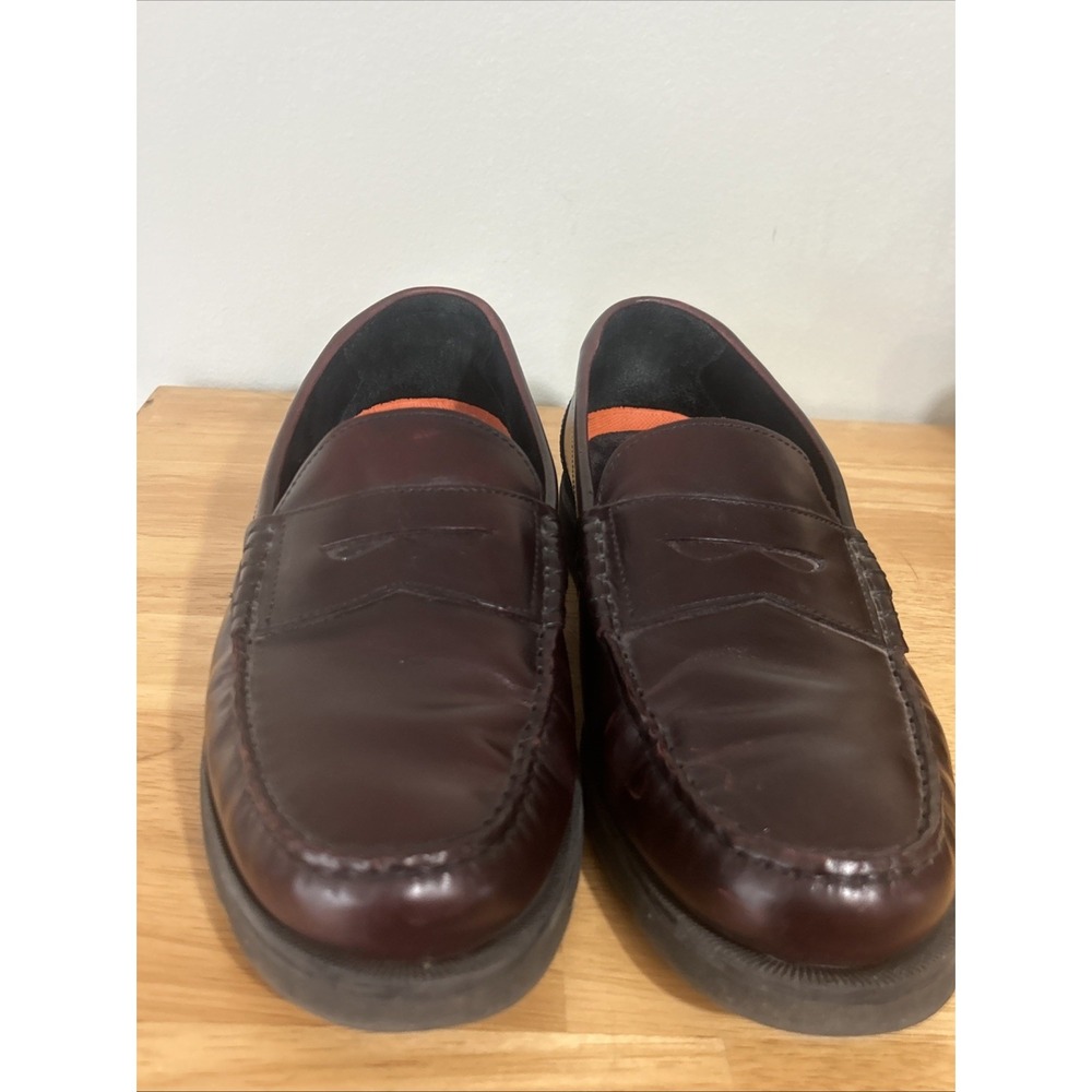 Rockport Men's Burgundy Leather Penny Loafers Round Toe 9.5 W Classic Y2K Preppy